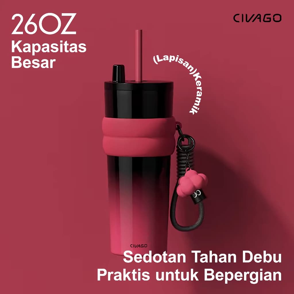 Civago Mug Kopi Stainless Steel Anti Bocor